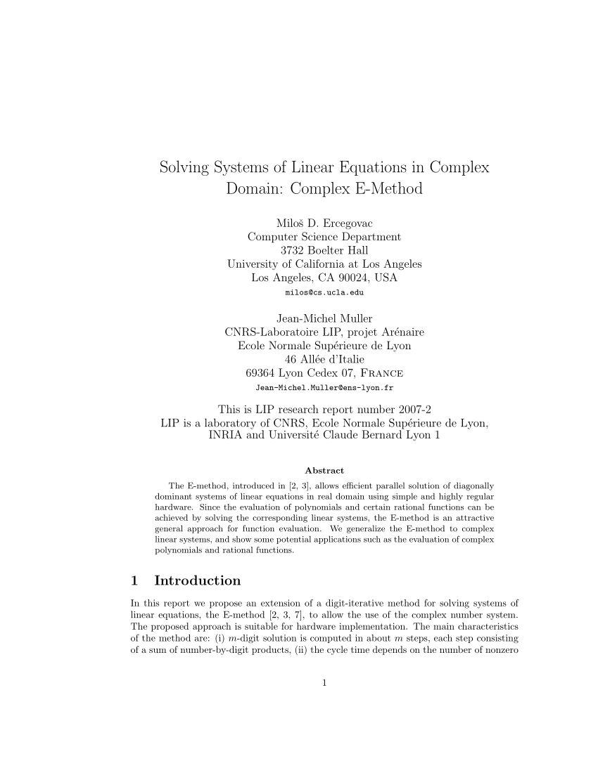 imaginary system of equations solver